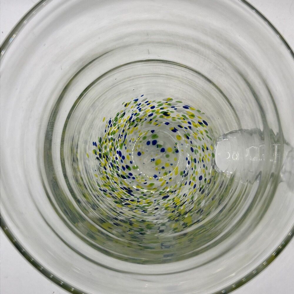 Unique Vtg Margarita Set Hand blown With Swirl 6 Lrg Glasses, 1 Lrg Pitcher - Picture 16 of 16